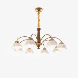 Swedish Modern Gold Chandelier