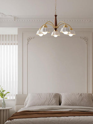 Swedish Modern Gold Chandelier
