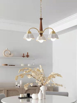 Swedish Modern Gold Chandelier