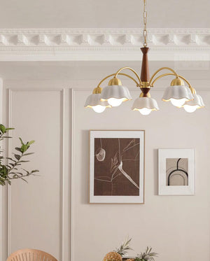 Swedish Modern Gold Chandelier