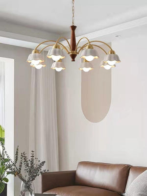 Swedish Modern Gold Chandelier