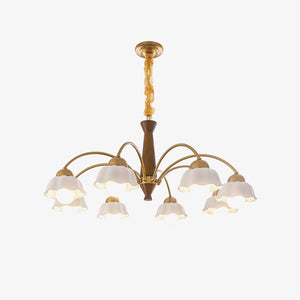 Swedish Modern Gold Chandelier