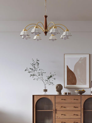 Swedish Modern Gold Chandelier