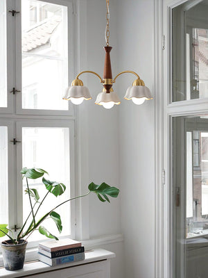 Swedish Modern Gold Chandelier