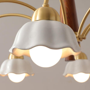 Swedish Modern Gold Chandelier
