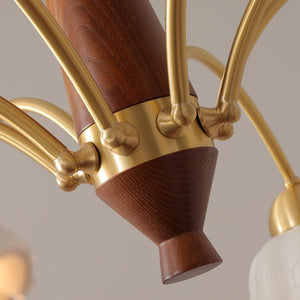 Swedish Modern Gold Chandelier