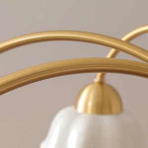 Swedish Modern Gold Chandelier