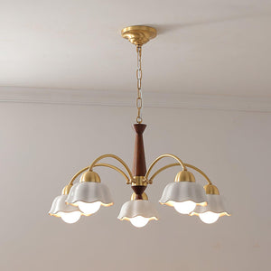 Swedish Modern Gold Chandelier