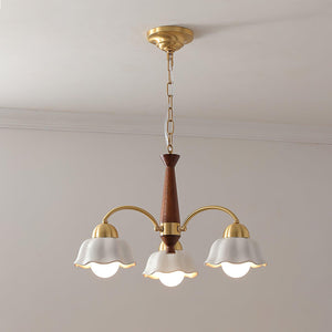 Swedish Modern Gold Chandelier