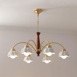 Swedish Modern Gold Chandelier