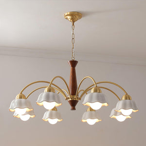 Swedish Modern Gold Chandelier