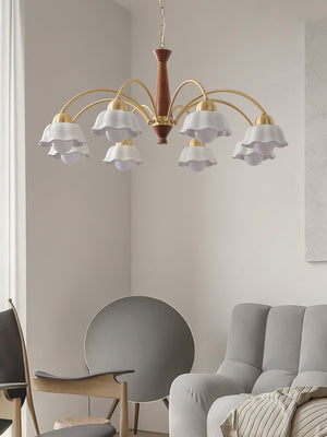 Swedish Modern Gold Chandelier