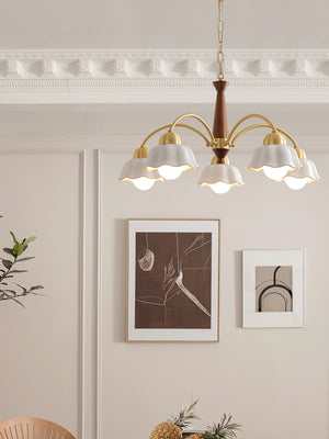 Swedish Modern Gold Chandelier