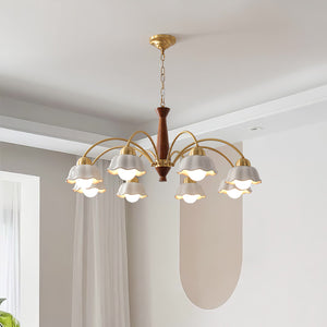 Swedish Modern Gold Chandelier