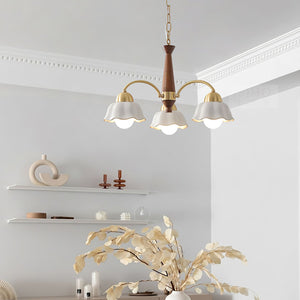 Swedish Modern Gold Chandelier