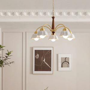 Swedish Modern Gold Chandelier