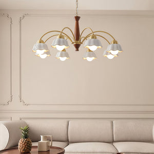 Swedish Modern Gold Chandelier