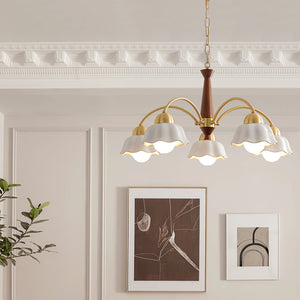 Swedish Modern Gold Chandelier