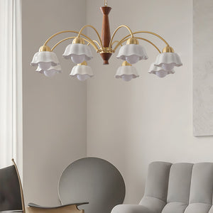 Swedish Modern Gold Chandelier