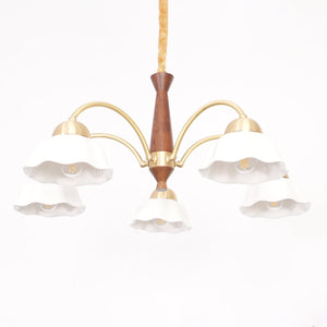 Swedish Modern Gold Chandelier