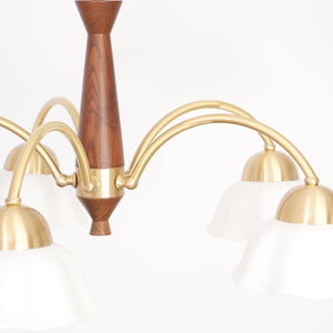Swedish Modern Gold Chandelier