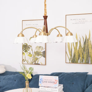 Swedish Modern Gold Chandelier