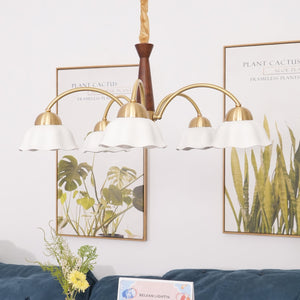 Swedish Modern Gold Chandelier