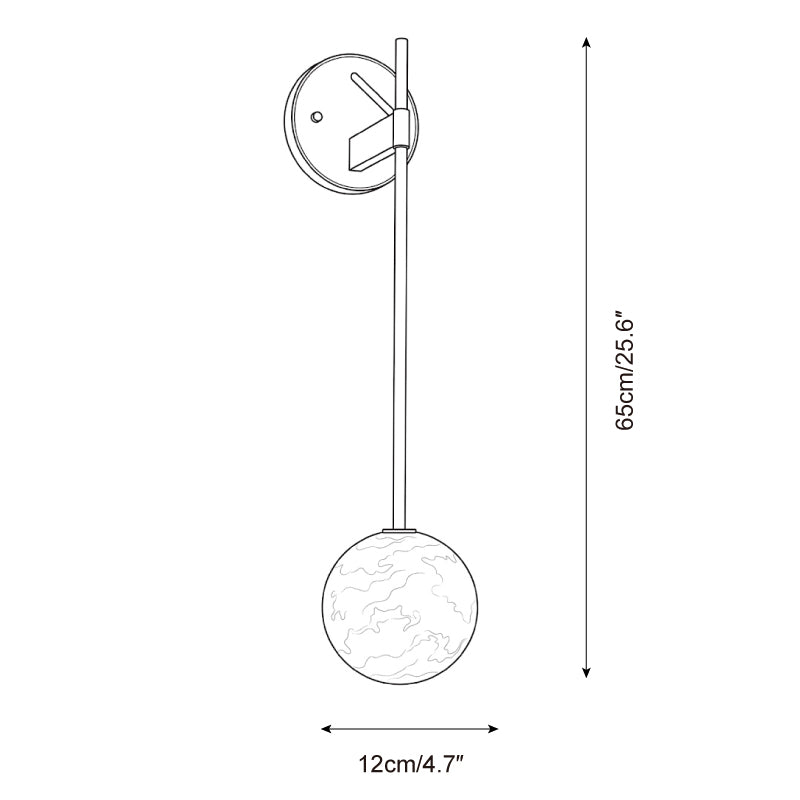 Tacoma Alabaster Wall Sconce — Dimension drawings 1