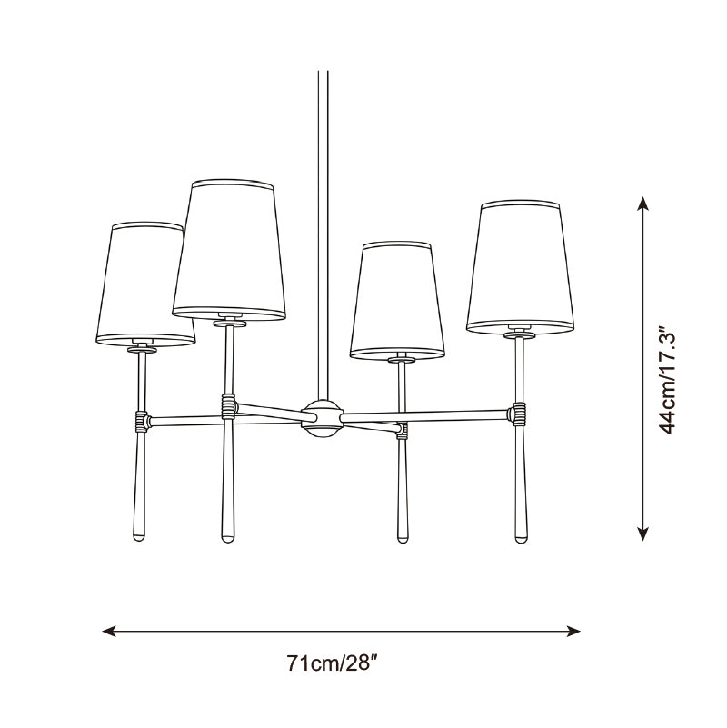 Taverton Chandelier — Dimension drawings 1
