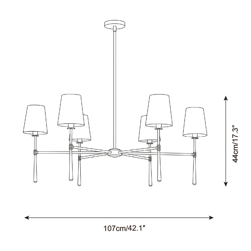 Taverton Chandelier — Dimension drawings 2