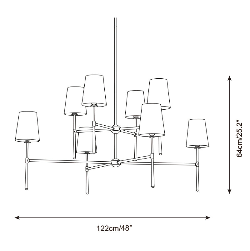 Taverton Chandelier — Dimension drawings 3