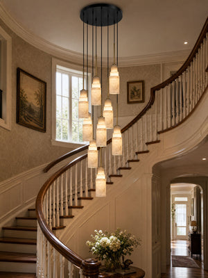 Tiered Alabaster Cluster Chandelier