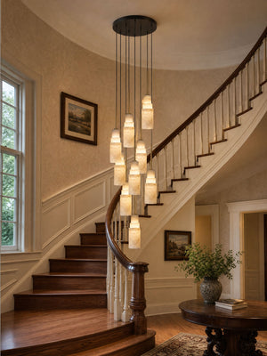 Tiered Alabaster Cluster Chandelier