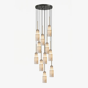 Tiered Alabaster Cluster Chandelier