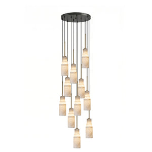 Tiered Alabaster Cluster Chandelier