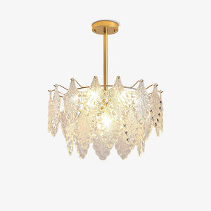 Tiered Carved Glass Chandelier