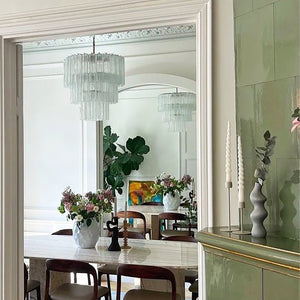 Tiered Tube Glass Chandelier