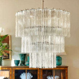 Tiered Tube Glass Chandelier