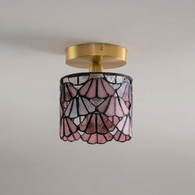 Pink Tina Tiffany Ceiling Light — off