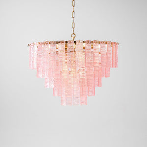 Opalora Pink Glass Chandelier