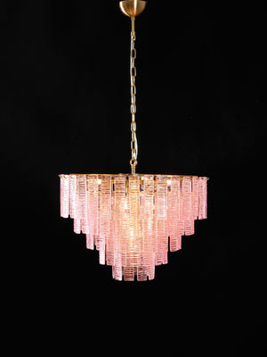 Opalora Pink Glass Chandelier