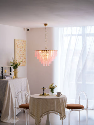 Opalora Pink Glass Chandelier