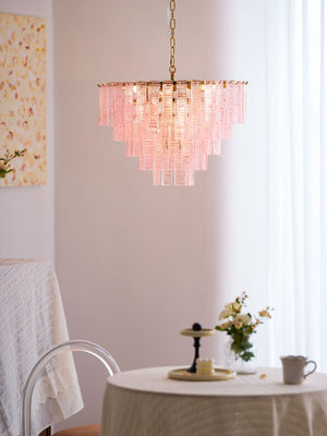 Opalora Pink Glass Chandelier