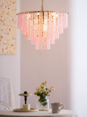 Opalora Pink Glass Chandelier