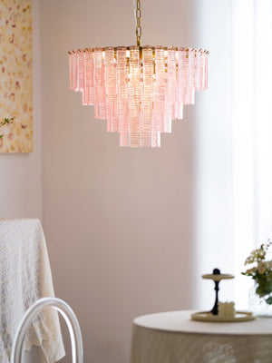 Opalora Pink Glass Chandelier