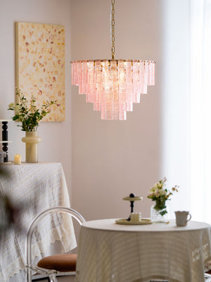 Opalora Pink Glass Chandelier