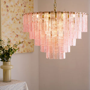 Opalora Pink Glass Chandelier