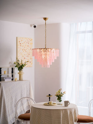 Opalora Pink Glass Chandelier