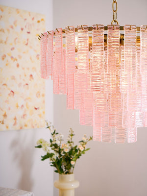 Opalora Pink Glass Chandelier