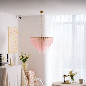Opalora Pink Glass Chandelier